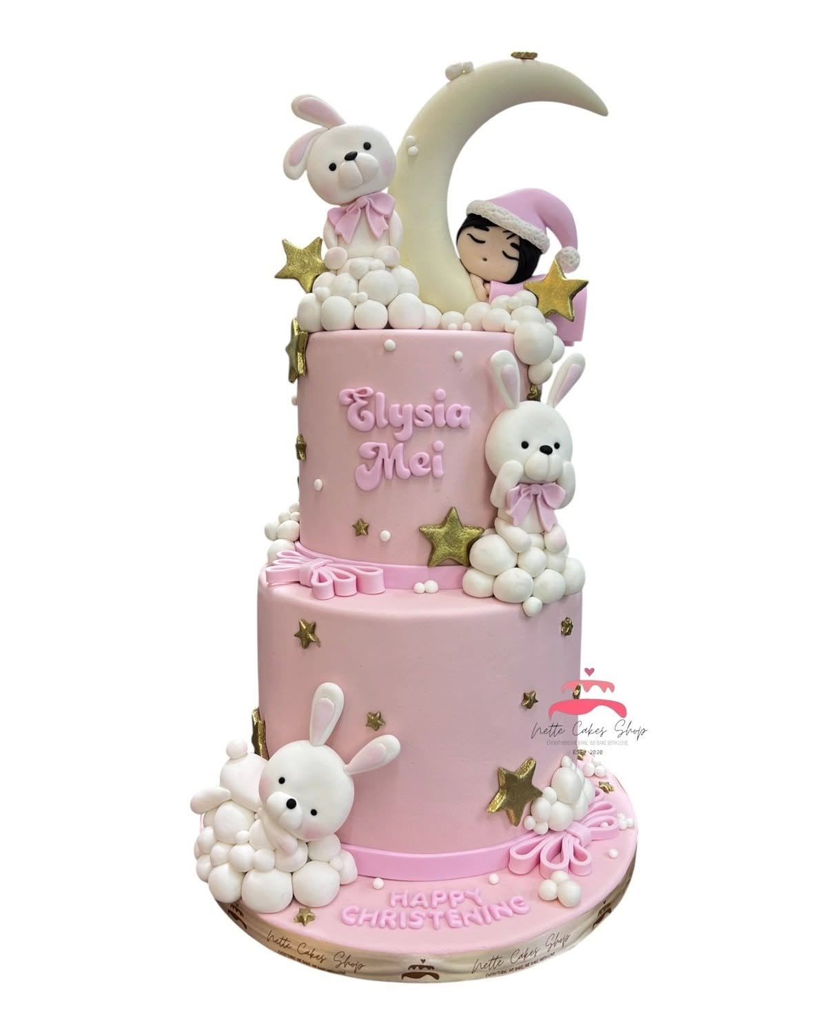 Bunny Theme Baptism Cake - Image 3
