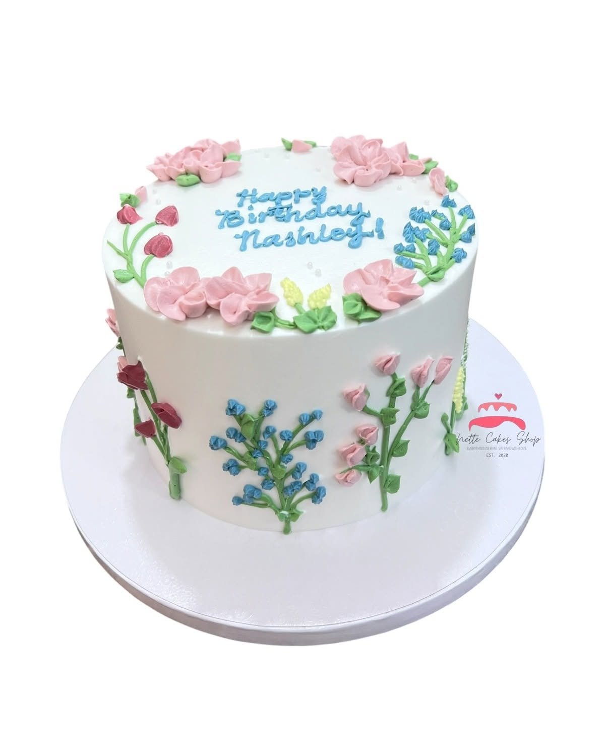 Hand-piped floral cake - Image 4